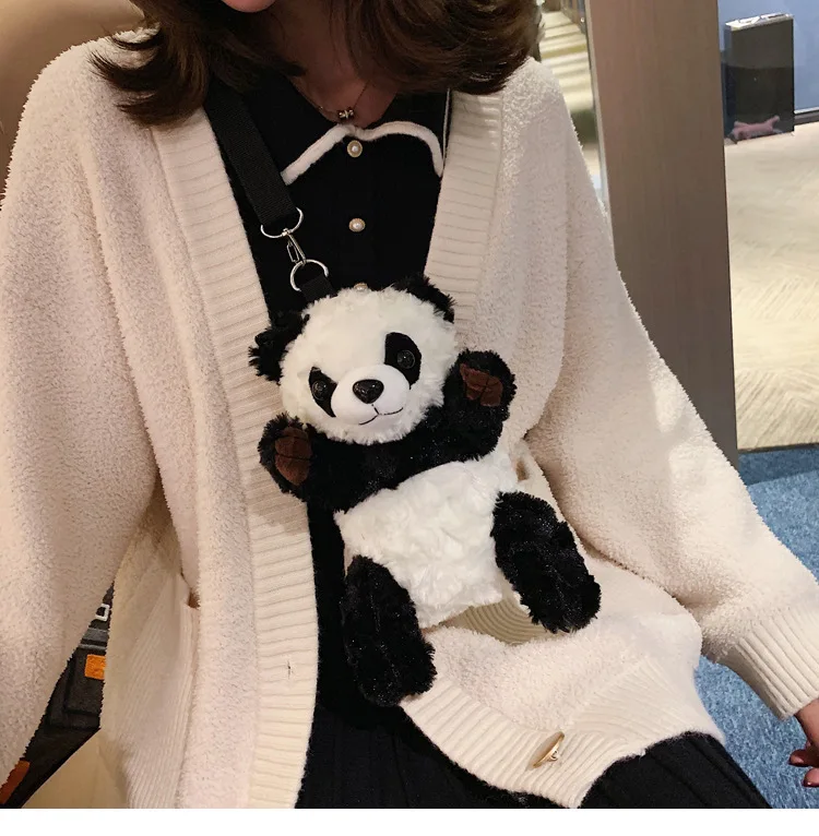 Girl Plush Stuffed Cute Panda Bag Makeup Bear Cat Knapsack Soft Pillow Woman Animal Lady Backpack Baby New year Gift Kids Toys (5)