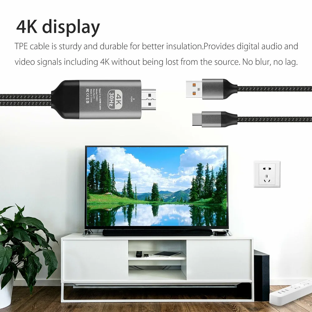 Тип-c к HDMI кабель конвертер USB Кабель-адаптер для HD ТВ цифровой AV HDMI usb-c для huawei mate 20 macBook pro galaxy S9 HDMI
