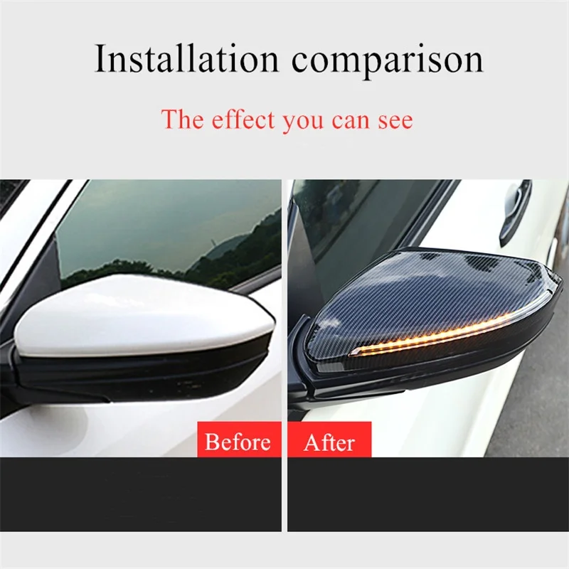 ABS зеркало заднего вида Защитная крышка светодиодный светильник руля стример для Honda Civic украшения Аксессуары