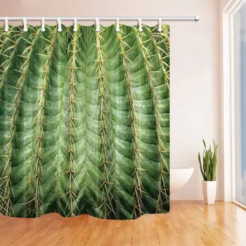 

Prickly Plants Cactus Shower Curtain 69X70 inches Resistant Polyester Fabric Bathroom Fantastic Decorations Bath Curtains Hooks