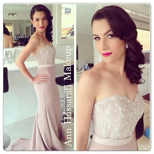 Vestidos De Fiesta,, модный элегантный топ с сердечком, рукава, аппликация, Русалка,, новые платья, платья для подружек невесты