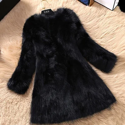 Black Новинка, шуба из натурального Лисьего меха,, Женская куртка из натурального Лисьего меха, высокое качество, натуральный мех, пальто, женская одежда - Цвет: Black
