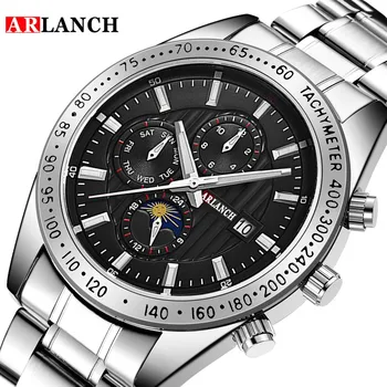 

Fashion Casual Brand ARLANCH Sports Quartz Men's Wrist Watch Waterproof Steel Watch Relogio Masculino Male Clock