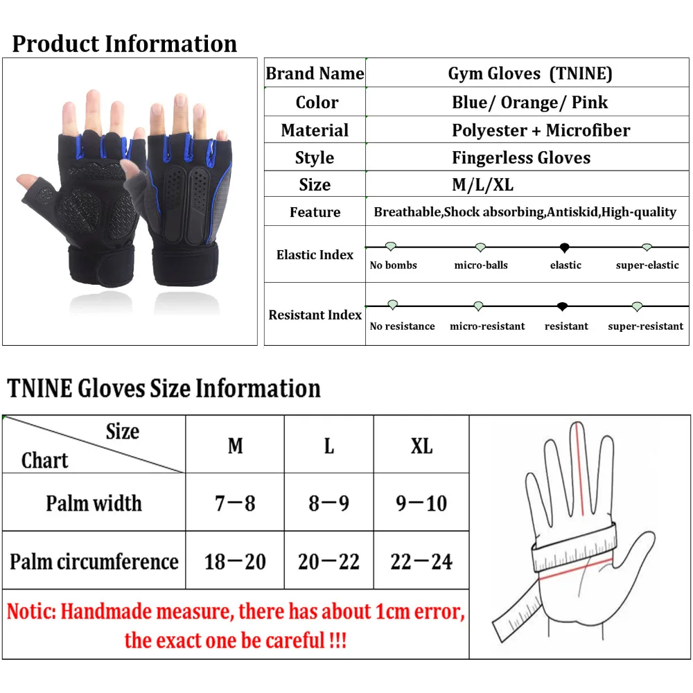 Sports Fitness Body Buliding Training Gym Gloves Multifunction Men Women Sweat Absorption Resistance Weightlifting Gloves