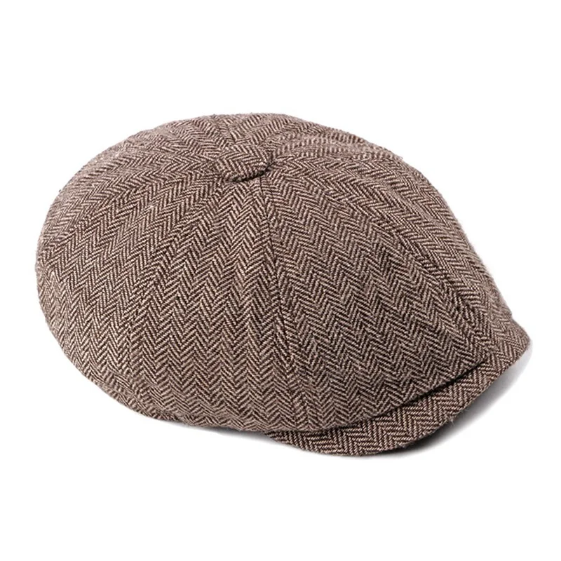 

Men British Style Octagonal Hats Winter Wool Hat Gatsby Cap Ivy Hat Golf Driving Autumn Women Cotton Flat Cabbie Newsboy Caps