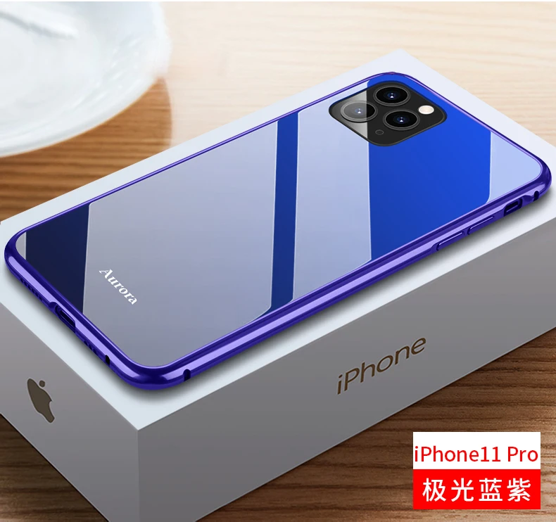 Роскошный металлический корпус для iphone 11 Pro Max, задняя крышка из закаленного стекла для iphone 11, алюминиевая рамка для iphone 11