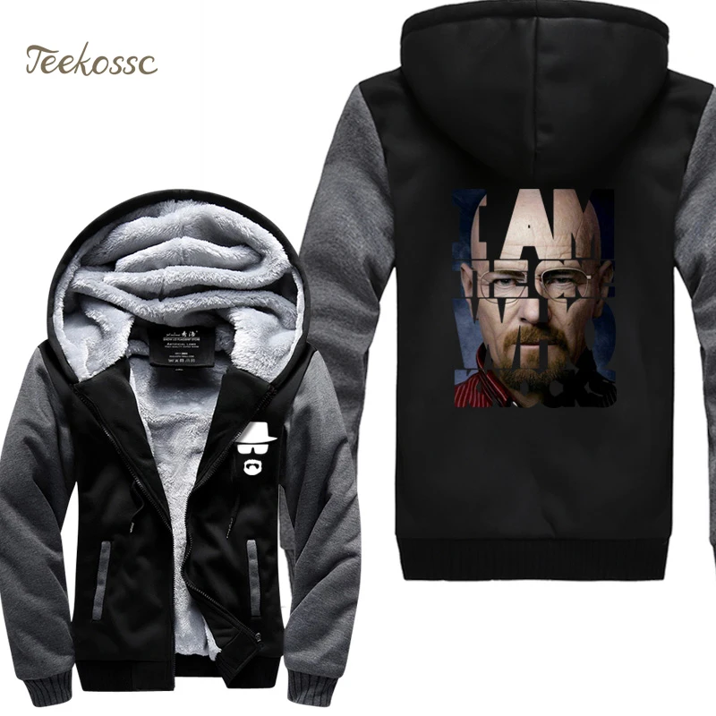 Breaking Bad Heisenberg, толстовки с капюшоном с фигурками, Мужская толстовка, новинка, модная зимняя теплая флисовая плотная толстовка, спортивная одежда, пальто, 5XL