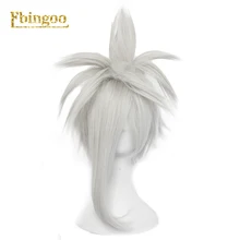 Ebingoo шапка для волос+ аниме Aotu World серый короткий синтетический парик для косплея серебряные парики для вечеринок на Хэллоуин Термостойкое волокно