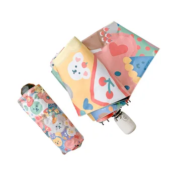 

Cartoon Cute Umbrella Foldable Automatic Uv Protection Sun High Quality Ladies Umbrella Guarda Chuva Rain Gear Umbrellas DB60YS