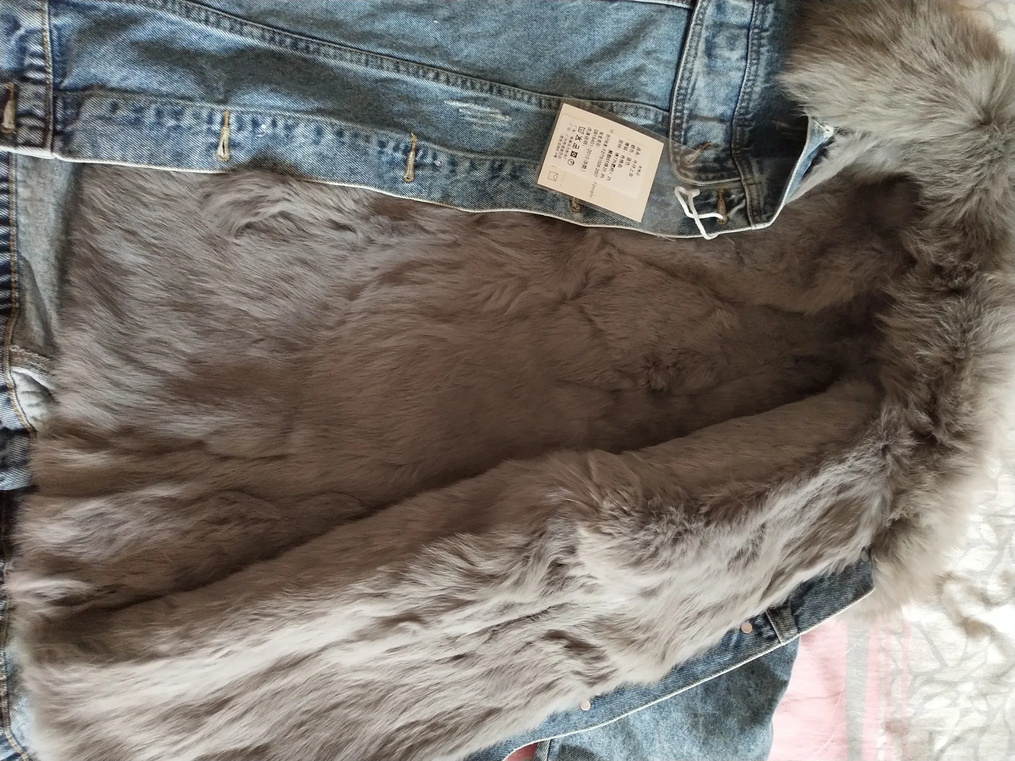 Зимнее теплое меховое пальто, воротник из натурального меха+ подкладка из натурального кроличьего меха, деним с мехом, куртка, женские меховые парки в стиле ретро, меховая верхняя одежда F95