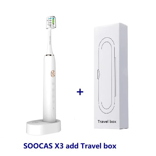 Xiaomi Soocare X3 X3S Soocas электрическая умная зубная щетка Водонепроницаемая беспроводная зарядка Android iOS приложение пульт дистанционного управления - Цвет: Soocas White Box