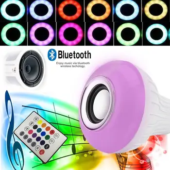 

Light Speaker 12W E27 Remote Control Gift KTV Lamp Bar Bulb Colorful Bluetooth 4.0 Audio Music Playing Wireless Loudspeaker