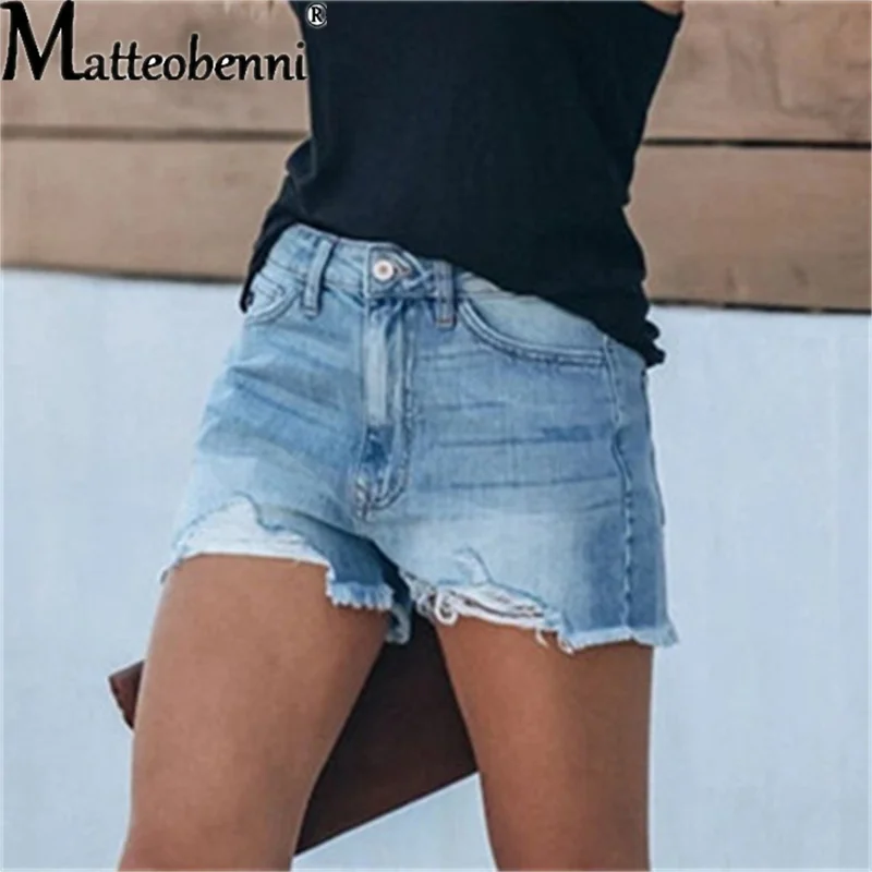 High Waist Women Short Jeans Summer Fashion Sexy Ripped Tassel Denim Shorts New Casual Push Up Vintage Denim Shorts Streetwear