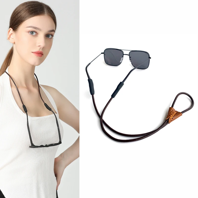 Cordino per occhiali, senza coda, regolabile, intorno al collo e alla testa, per occhiali da sole, unisex, 2 pezzi