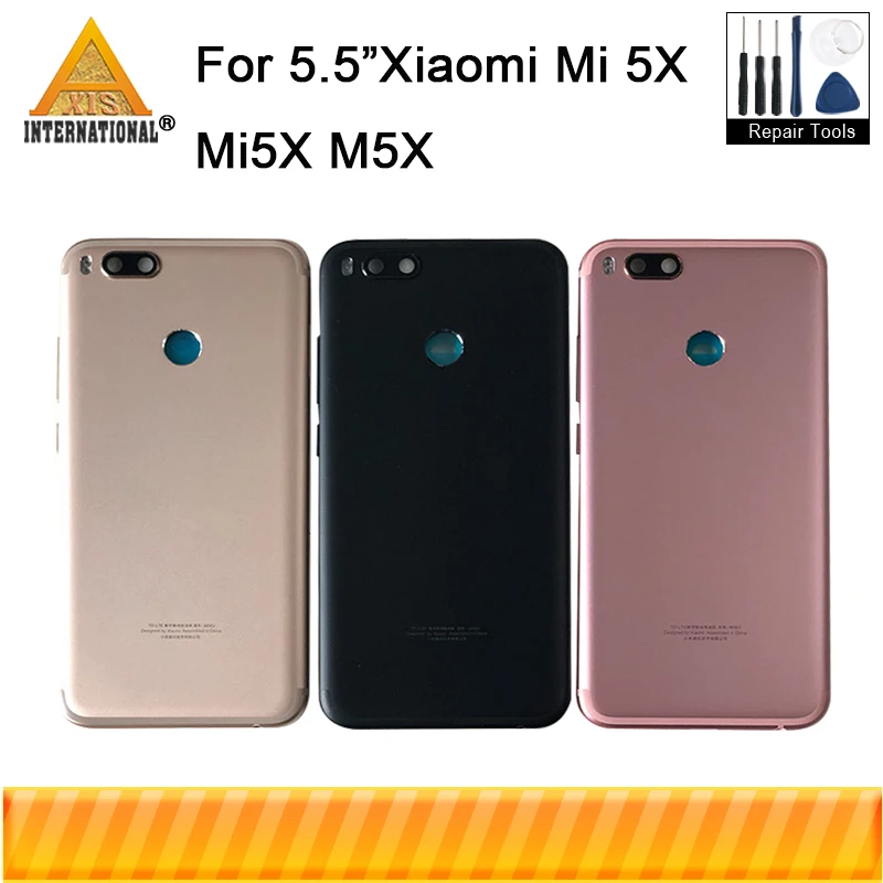 

Original Axisinternational For Xiaomi Mi 5X Mi5X MIA1 Mi A1 Back Battery Cover Case Housing +Power Side Buttons+Glass Lens Flash