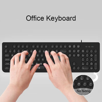 

Wired Keyboard Mute Button Business Office Waterproof Splash Keyboard For Desktop Notebook