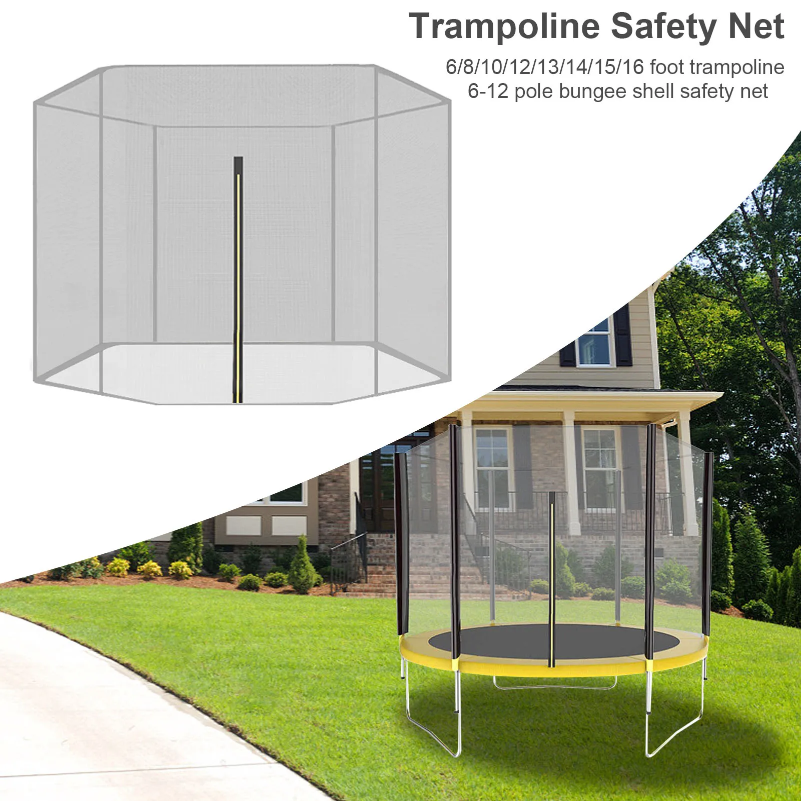 Description Picture 4 of itemLarge Indoor Trampoline Protection Net Adult Children Jumping Bed Outdoor Trampolines Exercise Bed Fitness Equipment