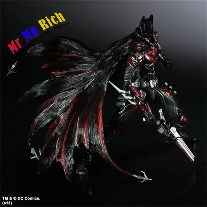 27CM Play Arts KAI DC Comics Variant NO.1 Batman Red Limited Color Ver. PVC Action Figure Collectib
