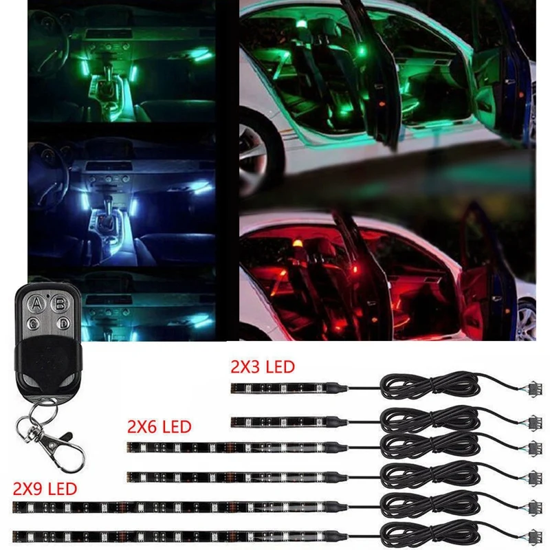 6 шт. автомобильный Мотоцикл Чоппер рамка Rgb светодиодный светильник s беспроводной пульт дистанционного управления 18 Цветов Неоновый светящийся светильник набор полосок