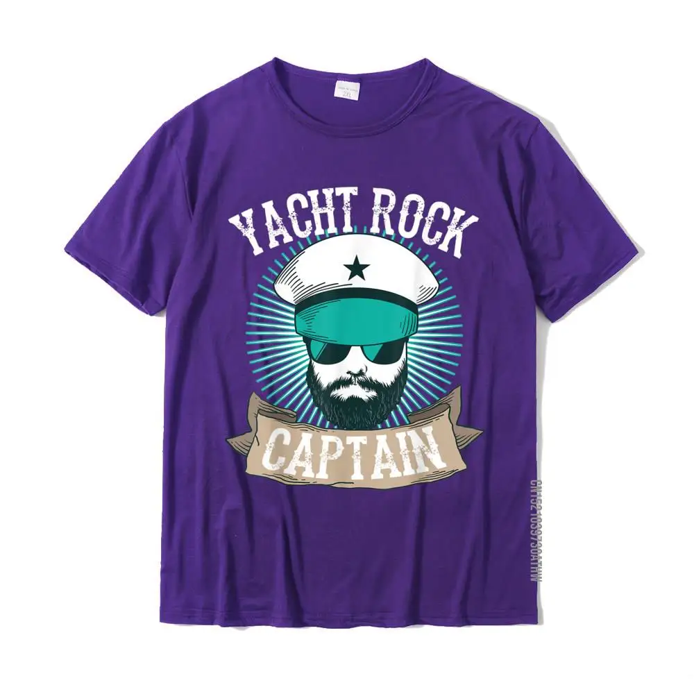 Normal Pure Cotton T Shirt for Men Printed T Shirts Printed 2021 Hot Sale Round Collar Tops & Tees Short Sleeve Cool Yacht Rock Captain Funny Music Lover Boat Leader Gift T-Shirt__MZ21691 purple
