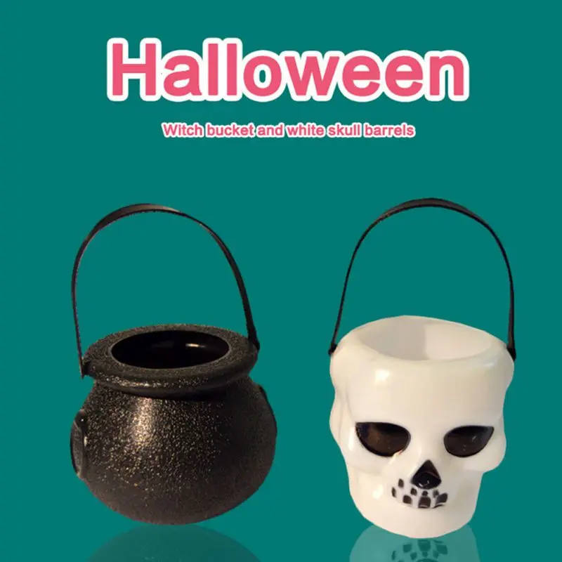 

Novelty Portable Halloween Decor Black Cauldron Candy Kettles Bulk Party Candy Holder Hanging Props Party Decoration