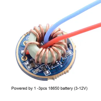 

22MM 3V - 12V 2.9A Flashlight Universal Constant Current Driver Board Electric Circuit Board for XML T6 U2 L2 XPL LED Torch lamp