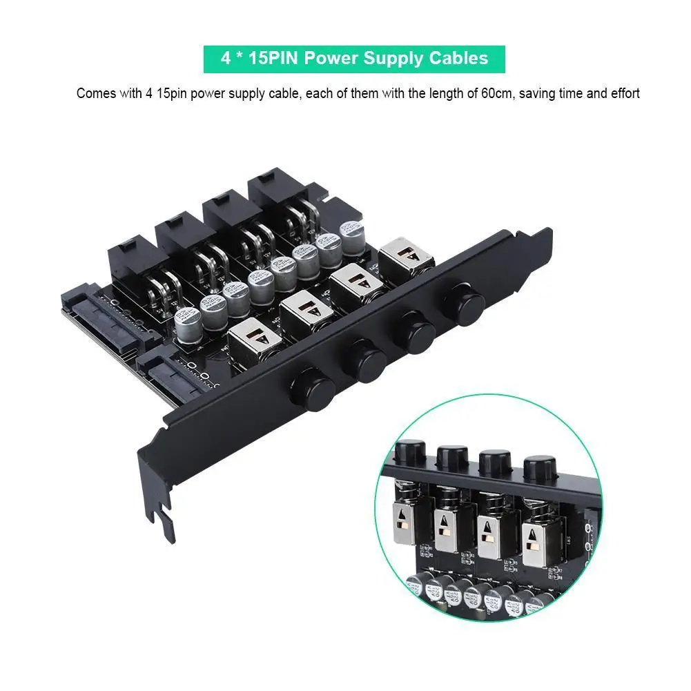 Переключатель питания жесткого диска 15Pin SATA Селектор для ПК настольный полный черный переключатель, PCB, ободок для лучшей работы