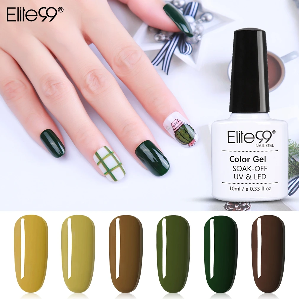 

Elite99 10ml Avocado Gel Polish Soak Off UV Nail Varnish For Manicure Gel Lacquer Semi Permanent Gel Paint Nail Art DIY Design