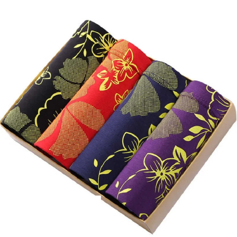 Трусы-боксеры мужские из модала мягкие шорты-боксеры с бамбуковым принтом нижнее