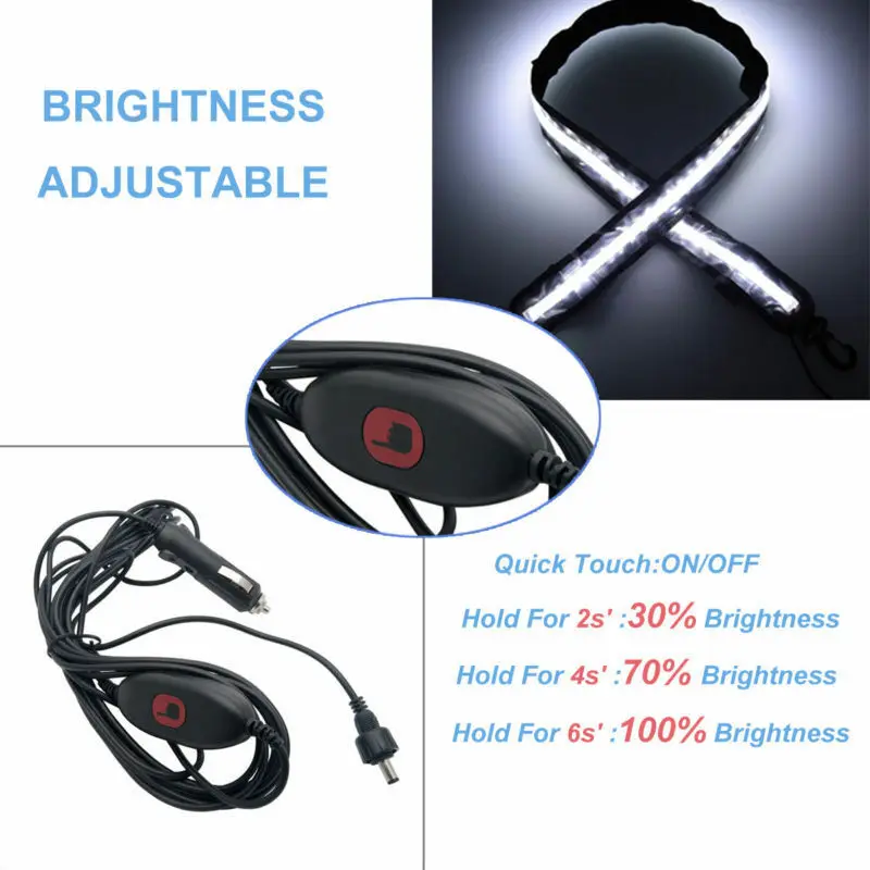 Portable 1.3M LED Camper Lamp Camping Tent Strip Light Cool White Insect Repellent Caravan Cool White 6000-6500K