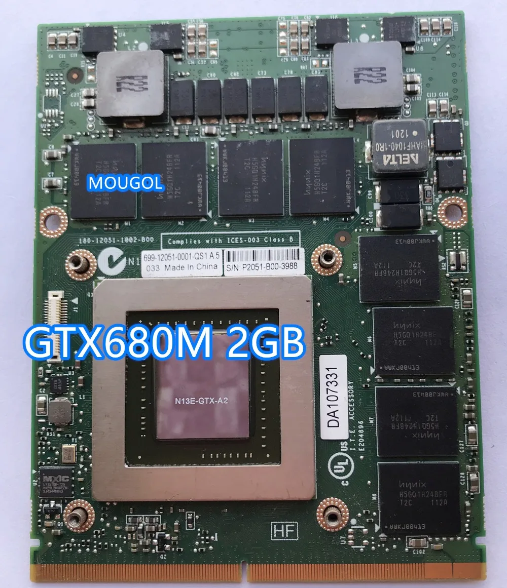 GTX680M GTX 680 м VGA Видео Графическая карта N13E-GTX-A2 2G CN-020HTK 20HTK для Dell Alienware M17x R2 R4 M18X R2 тест