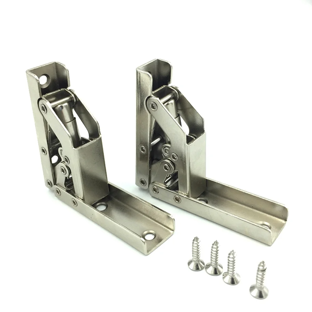 

2pcs Cold-rolled Steel Closet Scratch Proof With Screws Cupboard Kitchen Door Folding Anti-Corrosion Furniture Hinge No Drilling