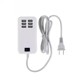 

6-Port USB Charger USB HUB Splitter With Switch Power Adapter Desktop Wall Charging Extension Socket Outlet 20W 5V AC EU US Plug
