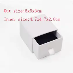 5x5x3 см коробка для ювелирных изделий Бесплатная доставка Оптовая продажа 100 шт./лот ящик Серьги Кольца упаковка Коробки белый jewelry Box