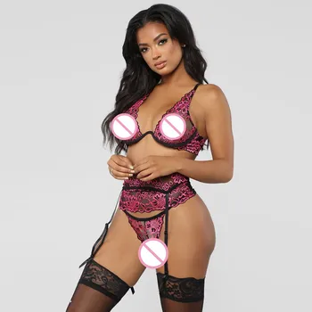 

Women Sexy Lingerie Lace Babydoll Open Bra Set Underwear In Thong Sleepwear Bra and Brief Sets Fashion women bra sets Nightgown