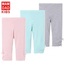 Леггинсы для девочек; летние тонкие укороченные Леггинсы для мамы и папы; универсальные детские шорты; летние леггинсы