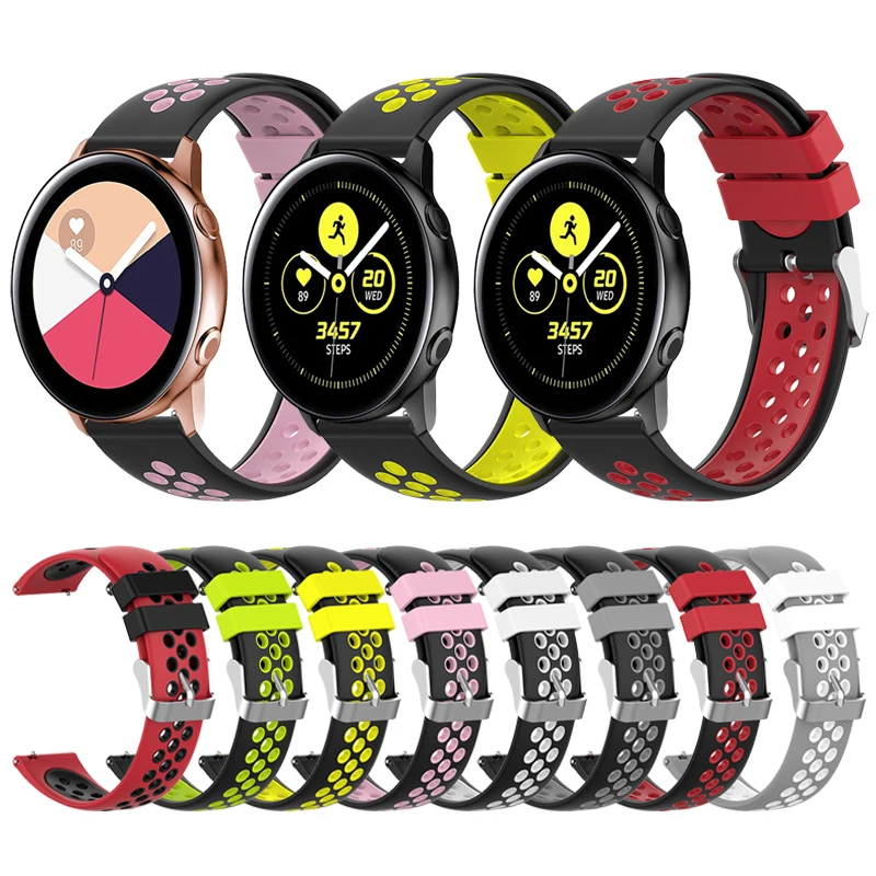 Силиконовый ремешок для samsung Galaxy Watch Active/42 мм/s2/gear Sport Bracelet Band huawei 2/Amazfit Bip GTR|Ремешки