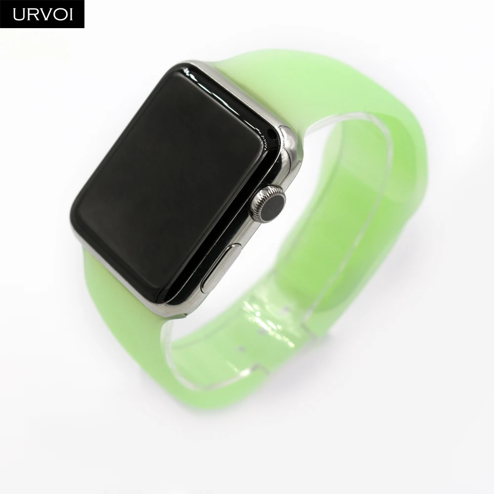 URVOI силиконовый ремешок для apple watch 4 3 2 1 ремешок для iwatch 40 мм 44 мм мягкий карамельный Желейный спортивный ремешок красочная Замена