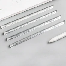 Regla recta transparente de 15cm, reglas triangulares simples para estudiantes, herramientas de medición acrílicas de ambos lados