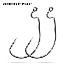 JACKFISH 50 шт./лот из высокоуглеродистой стали рыболовные крючки черные кривошипы острые Крючки супер большой черный широкий Кривошип крюк джиг голова