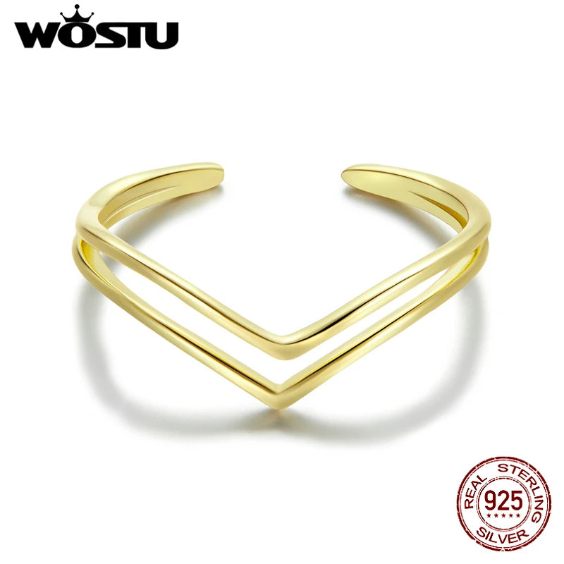 Wostu-anillos de plata de ley 925 para mujer, anillos ajustables abiertos de Victoria, joyería fina de plata 925, regalo de boda, FIR713