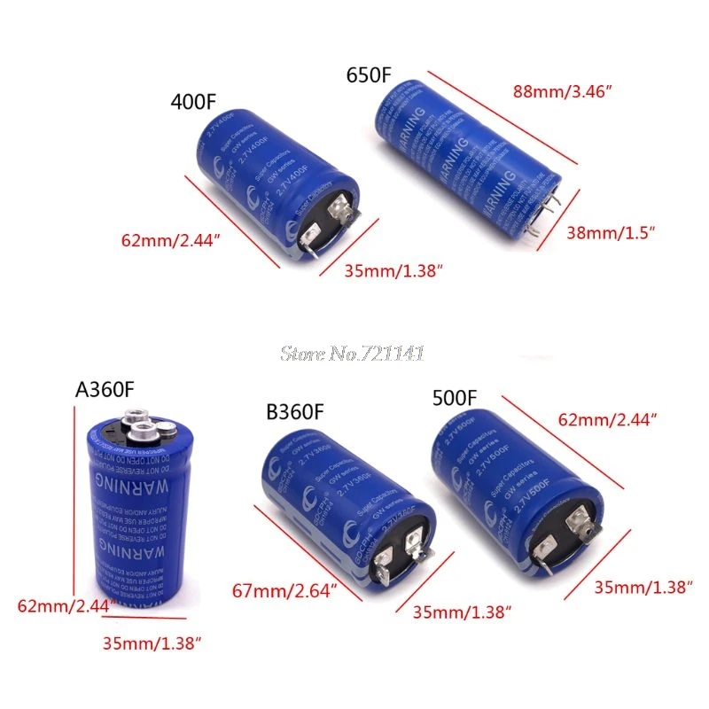 2,7 V 360/400/500 f супер фарад конденсатор низкий ESR Ultracapacitor источник питания и Прямая поставка