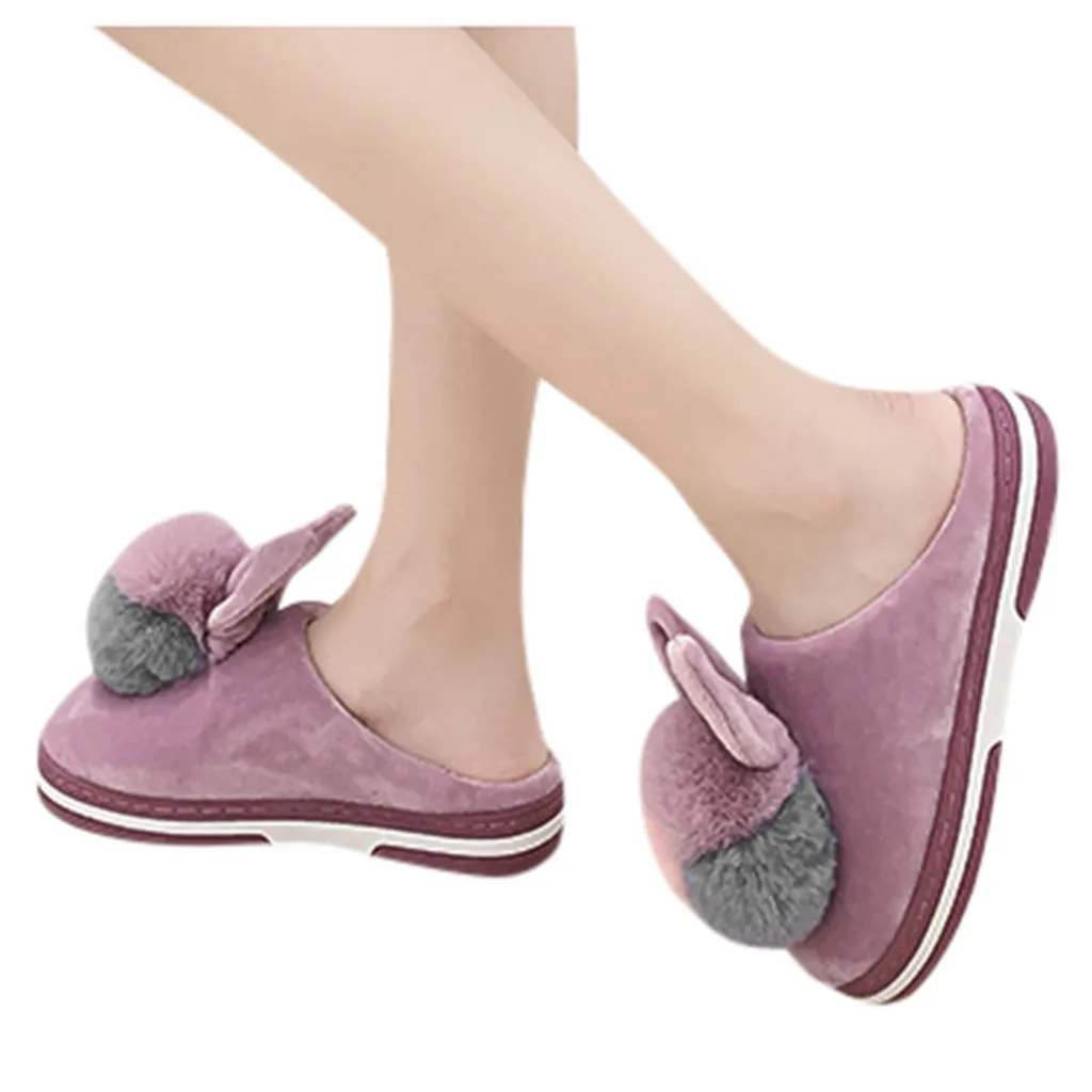 Г. Теплые женские тапочки из хлопка зимняя домашняя обувь на толстой нескользящей плоской подошве Удобные тапочки на плоской платформе#11