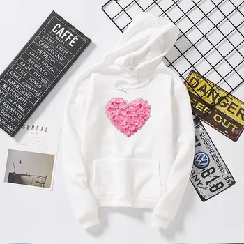 

Hoodies Women Harajuku Autumn Elastic Sweatshirt Rose Graphic Design Casual Vintage Oversized Hoody