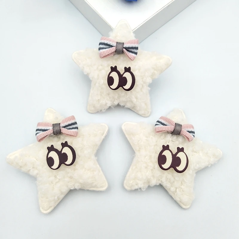 

10pcs Plush velvet Heart/Star Padded Appliques DIY handmade Children Hair Accessories and Clothes Sewing Scrapbooking