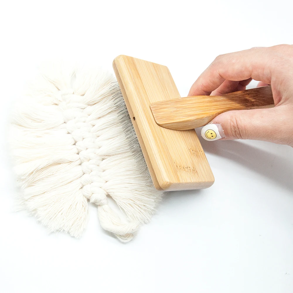 Rug Tassel Brush macrame Carpet Tapestry Weaving Cotton rope weaving comb Pet Dematting DIY Open Knot Carding Comb Tools
