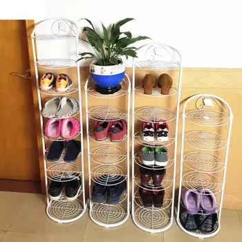 

Simple shoe rack home wrought iron multi-layer shoe rack door Shoe cabinet simple small shoe rack space storage rack