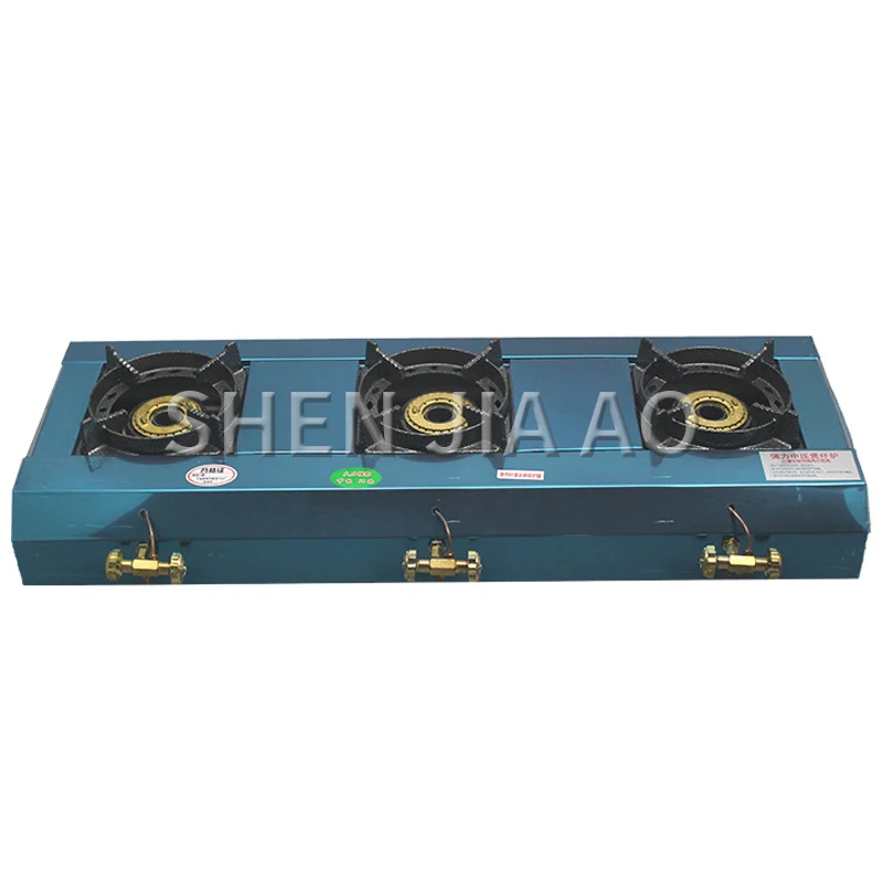 Medium High-Pressure Three-Head Furnace Commercial Desktop Gas Stove Three-Hole Gas Furnace Liquefied Gas Multi-Head Furnace 1PC 2