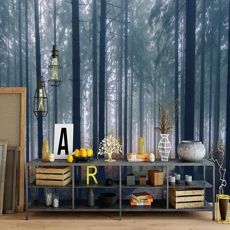 Custom-3D-Mural-Modern-Creative-Foggy-Forest-Path-Landscape-Wallpaper-Living-Room-TV-Sofa-Bedroom-Home (2)
