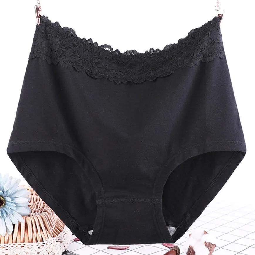 Трусы размера плюс женские трусики хлопковые с кружевной талией 2XL/3XL/4XL/5XL/6XL